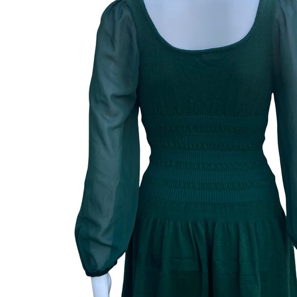 Lapis Womens Size M Knee Length Dress Sheer Sleeves - Picture 6 of 13